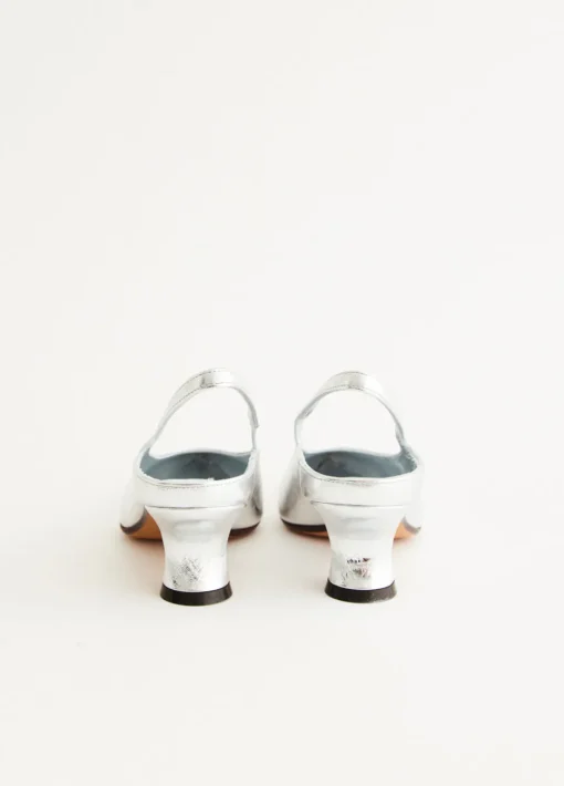 Silver Heeled Slingbacks