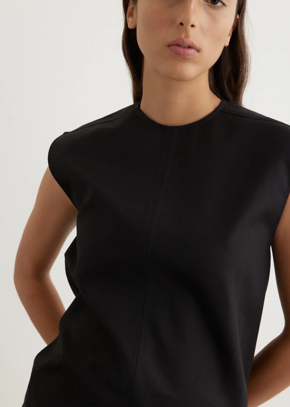 Sleeveless Twisted-Seam Top