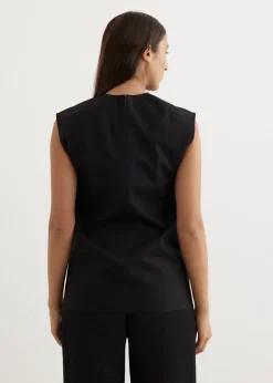 Sleeveless Twisted-Seam Top