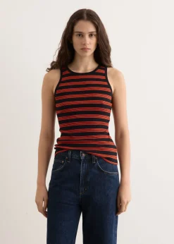 Soft Cotton Rib Striped Tank Top