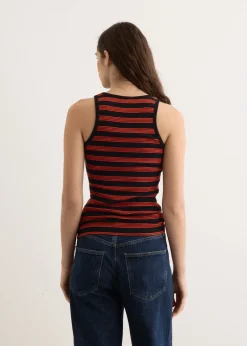 Soft Cotton Rib Striped Tank Top
