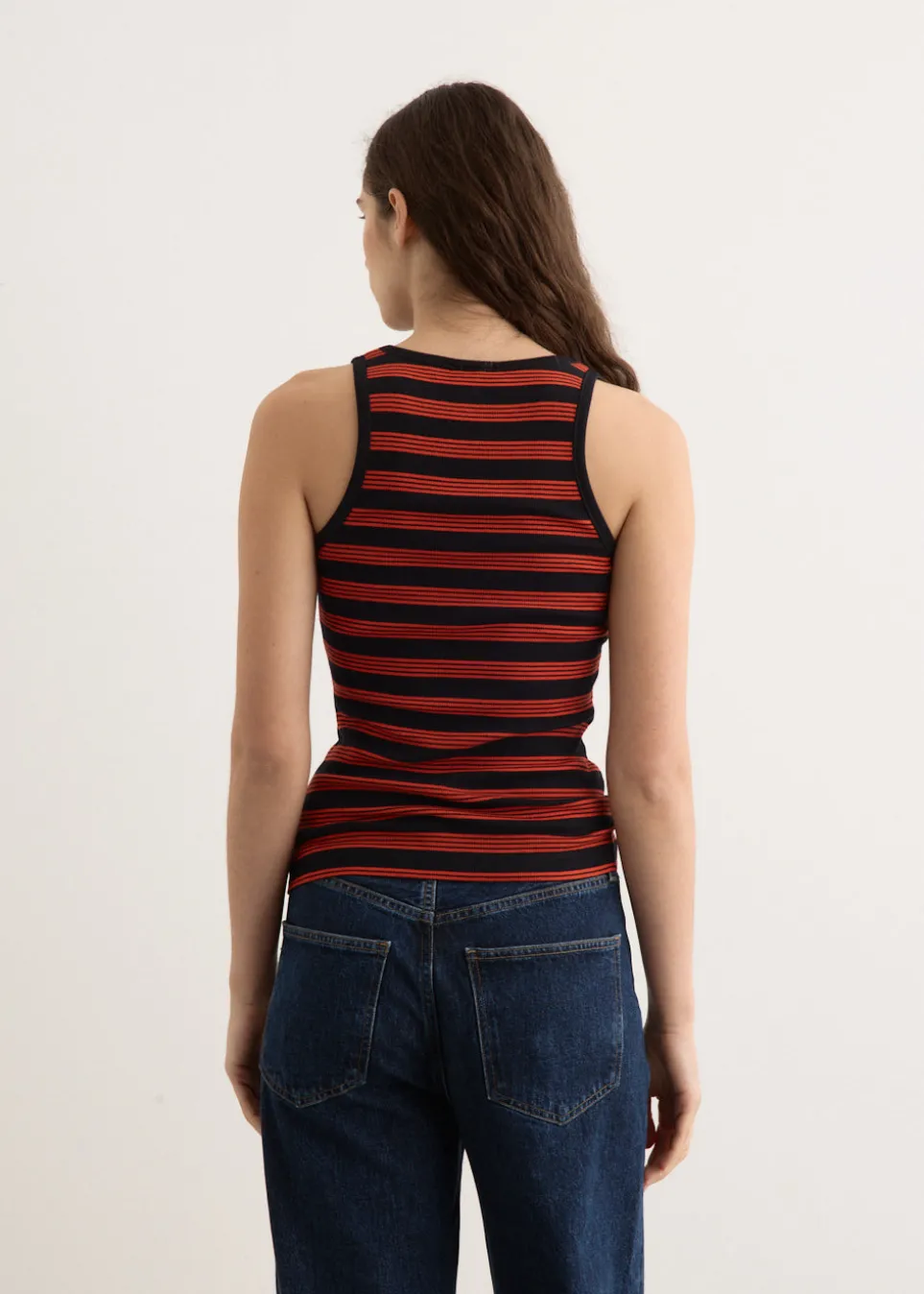 Soft Cotton Rib Striped Tank Top