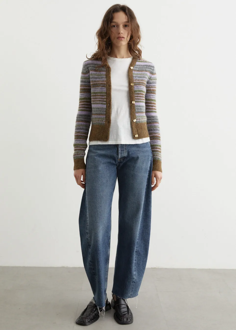 Soft Wool Stripe Cardigan
