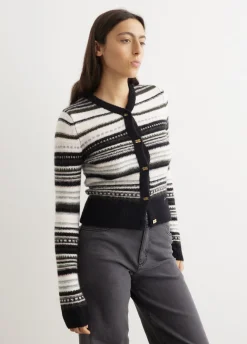 Soft Wool Stripe Cardigan