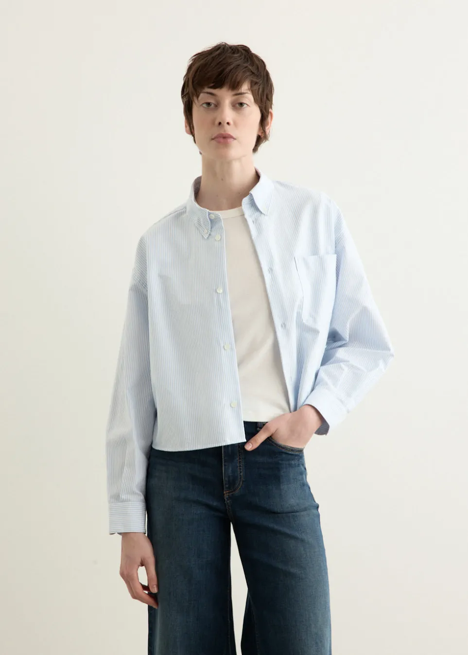 Sophia Button Down Logo Shirt