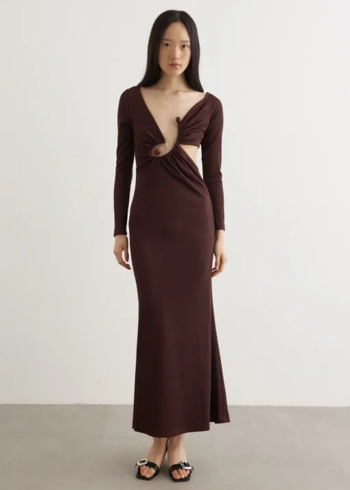 Spiral Crystal Long Sleeve Dress