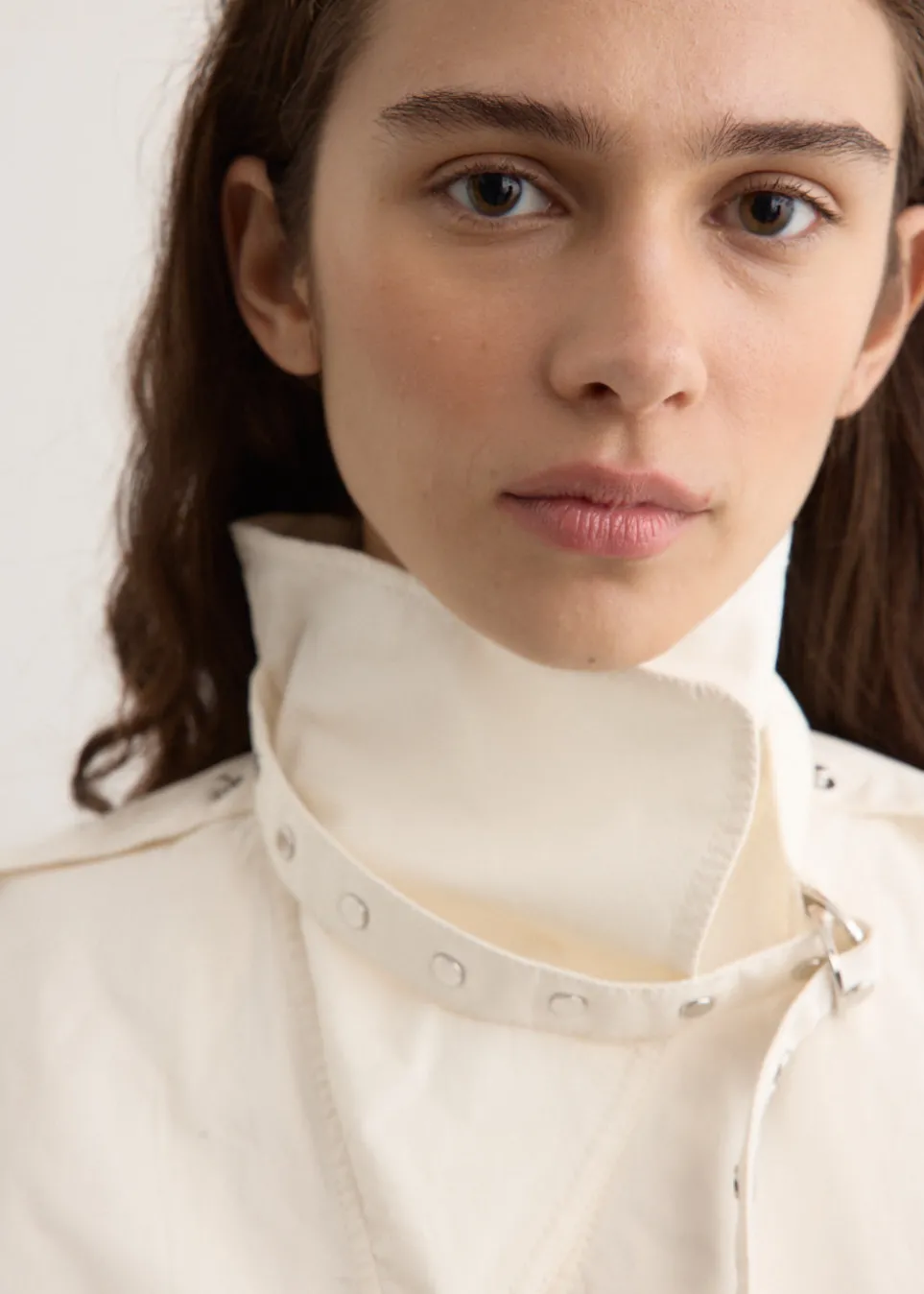 Stretch Cotton Cowl Neck Blouse