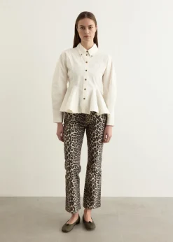 Stretch Cotton Peplum Shirt