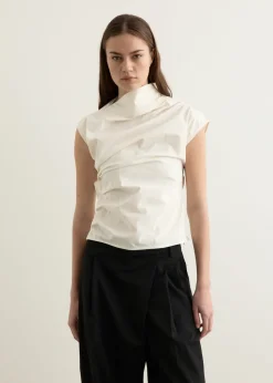 Stretch Cotton Ruched Top