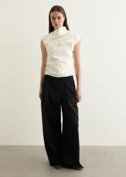 Stretch Cotton Ruched Top