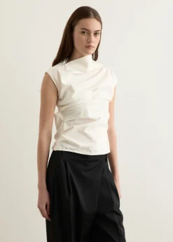 Stretch Cotton Ruched Top