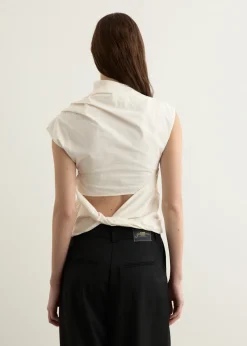 Stretch Cotton Ruched Top