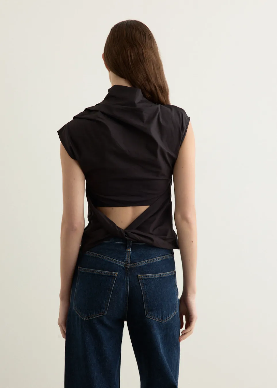 Stretch Cotton Ruched Top