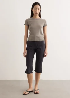 Stretch Stripe Tailoring Capri Pants