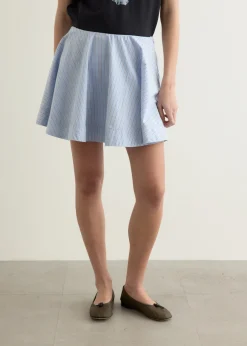 Stripe Cotton Mini Circle Skirt