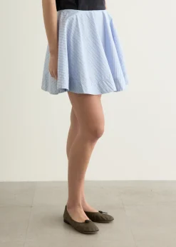 Stripe Cotton Mini Circle Skirt