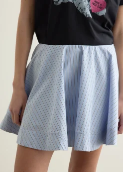 Stripe Cotton Mini Circle Skirt