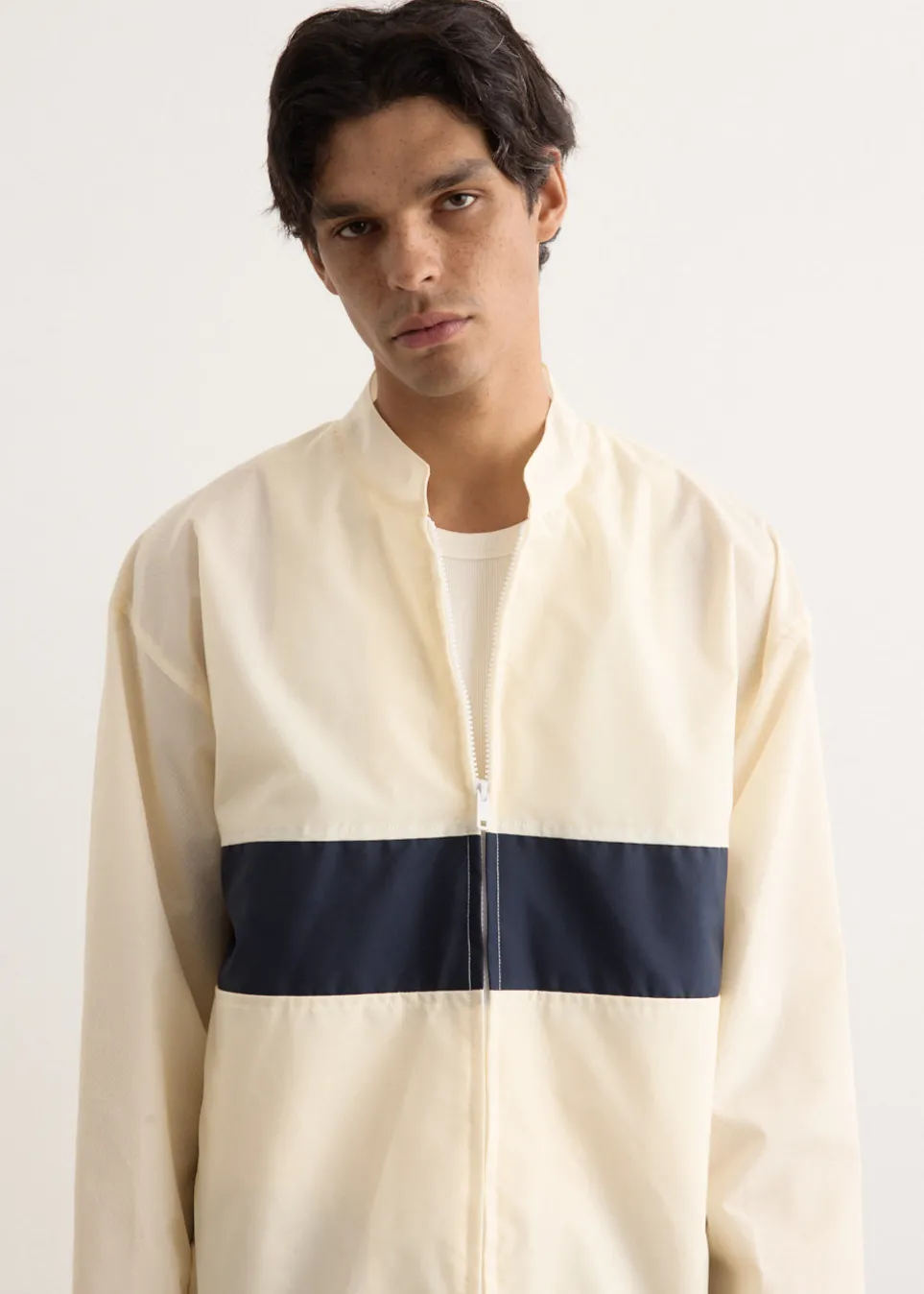 Stripe Nylon Oxford Boat Jacket