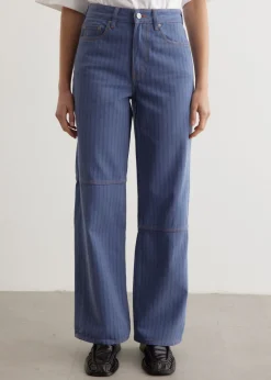 Stripe Overdyed Denim Jeans