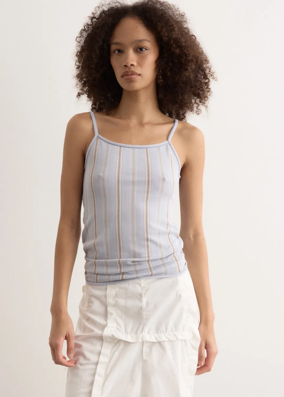 Stripe Sleeveless Knit Top