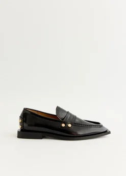 Studs Square Toe Loafers