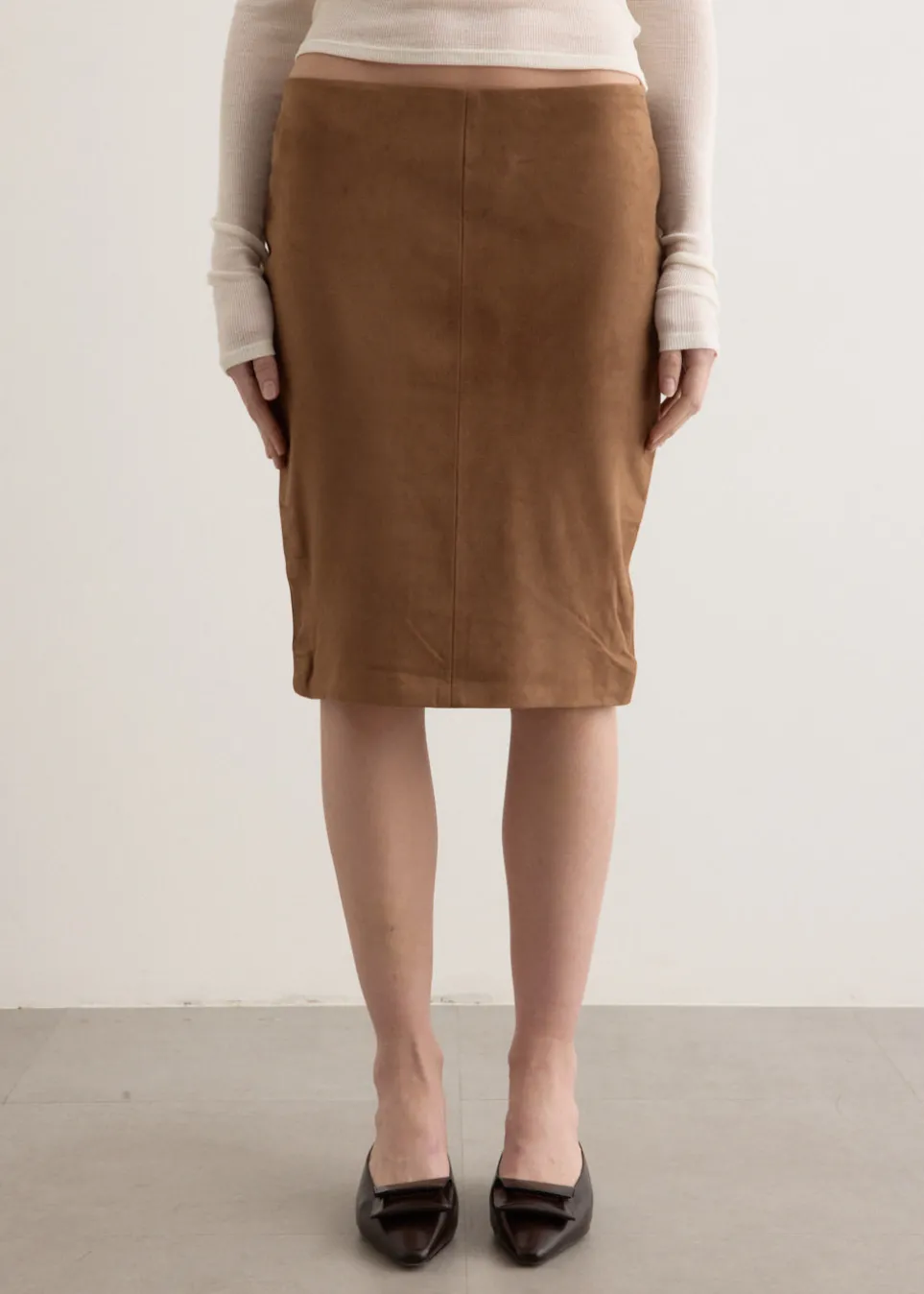 Suede Pencil Skirt
