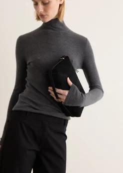 Suede Scoop Clutch
