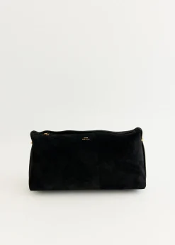 Suede Scoop Clutch