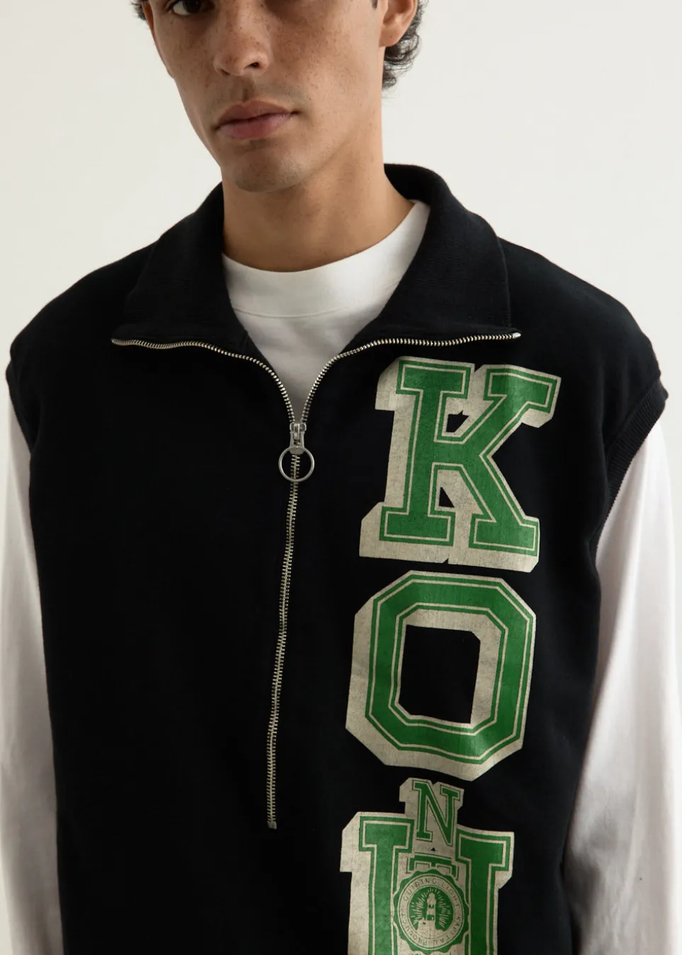 30/-SWT Knit Half Zip Vest (KO.U)