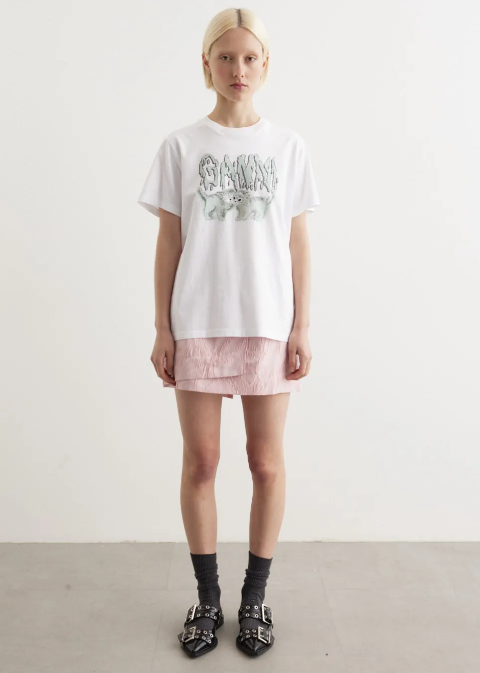 Textured Cloque Mini Skirt