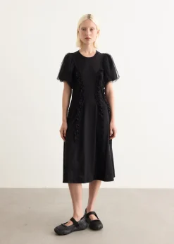 Tulle Overlay Multi Ruffle Frill Dress