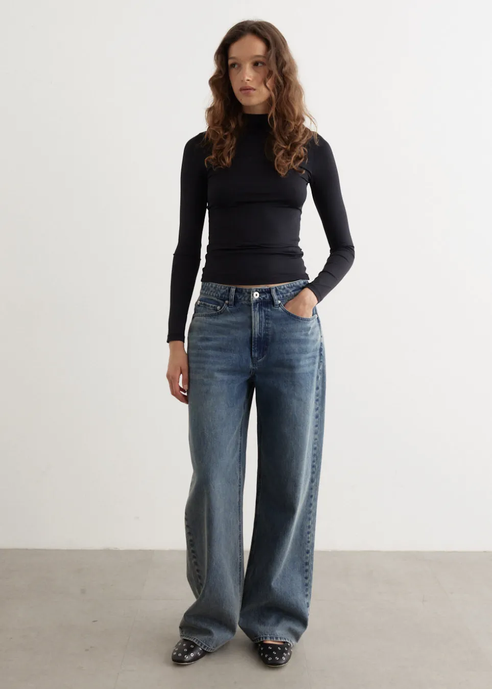 Tyne Long Sleeve Mock Neck Top