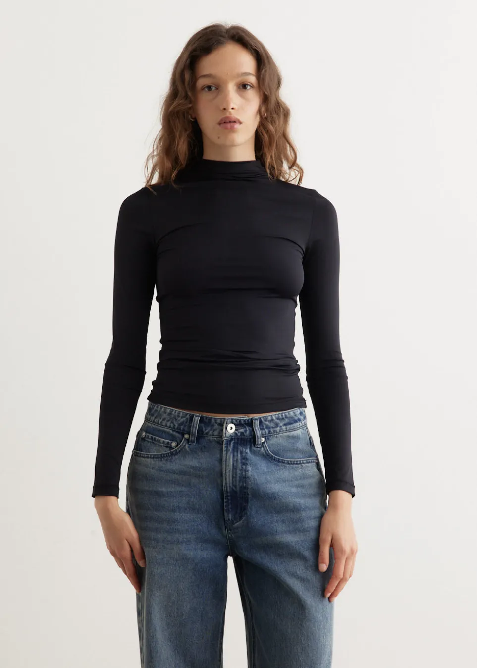 Tyne Long Sleeve Mock Neck Top