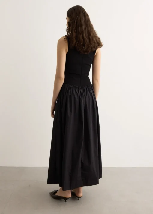 V Knit Cotton Dress
