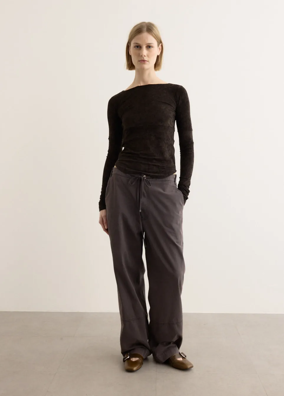 Velvet Corset Point Sleeve Top