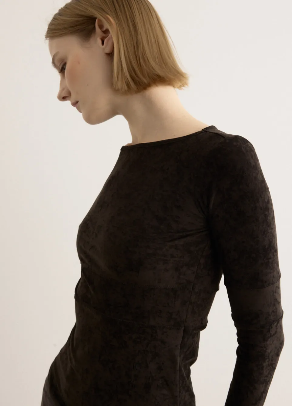 Velvet Corset Point Sleeve Top