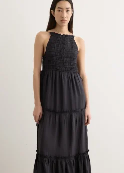 Viscose Habotai Maxi Smock Slip Dress