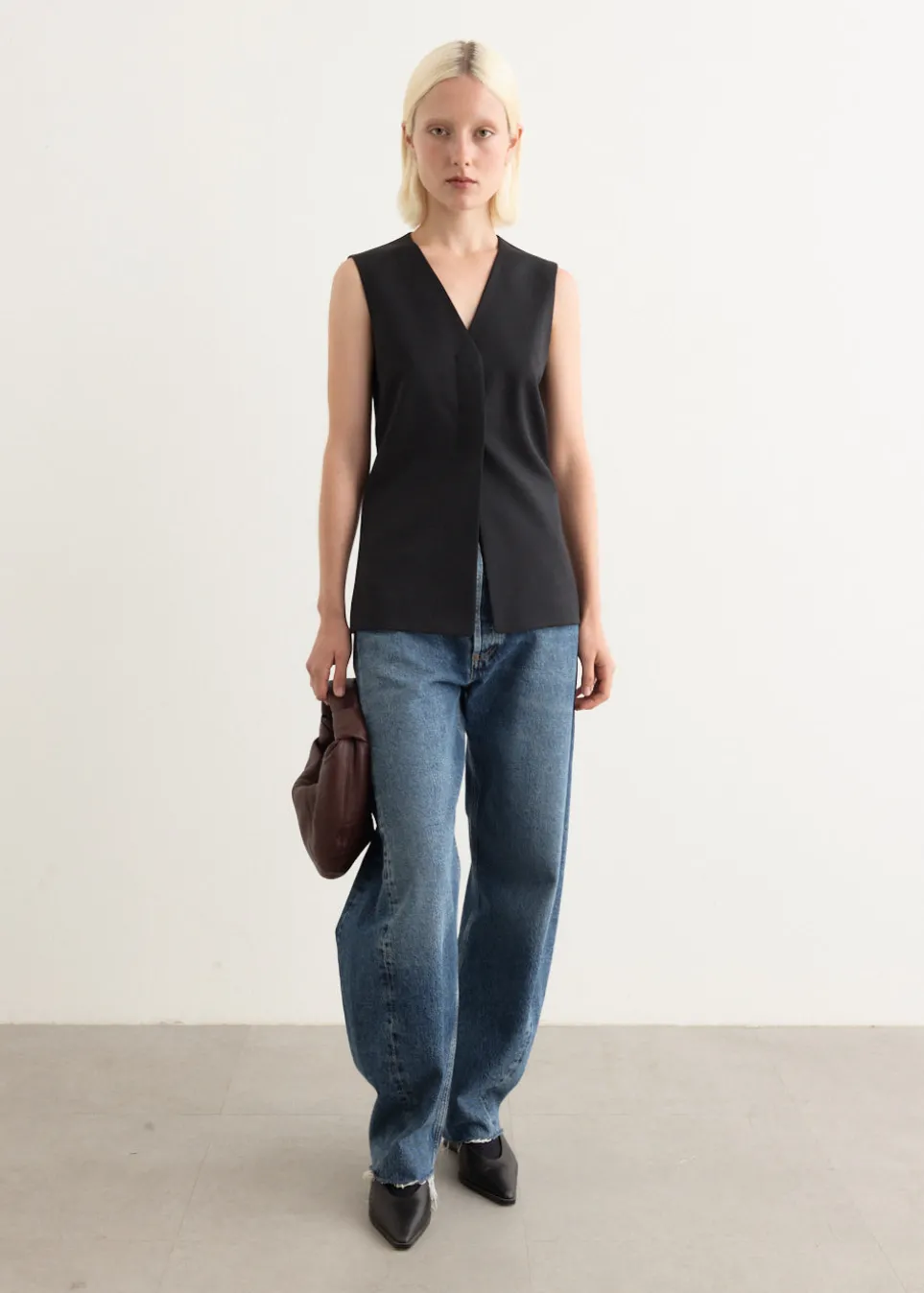 Waist Point Wool Vest