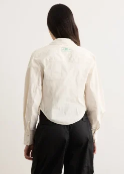 Washed Stretch Cotton Corset Shirt