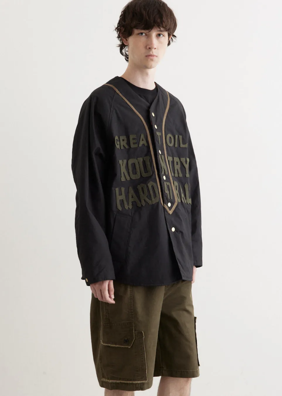 Weather Cotton Oil Coating Baseball Blouson