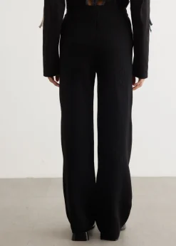 Wool Petal Pattern Pants