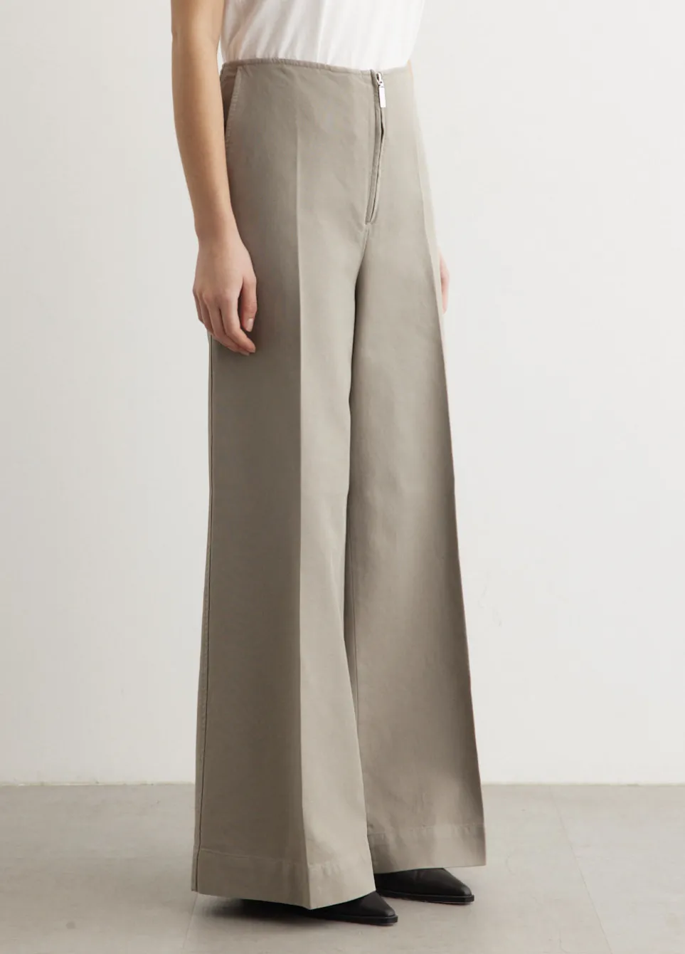 Zip Front Wide Trousers