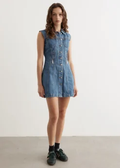 Zipper Denim Mini Dress